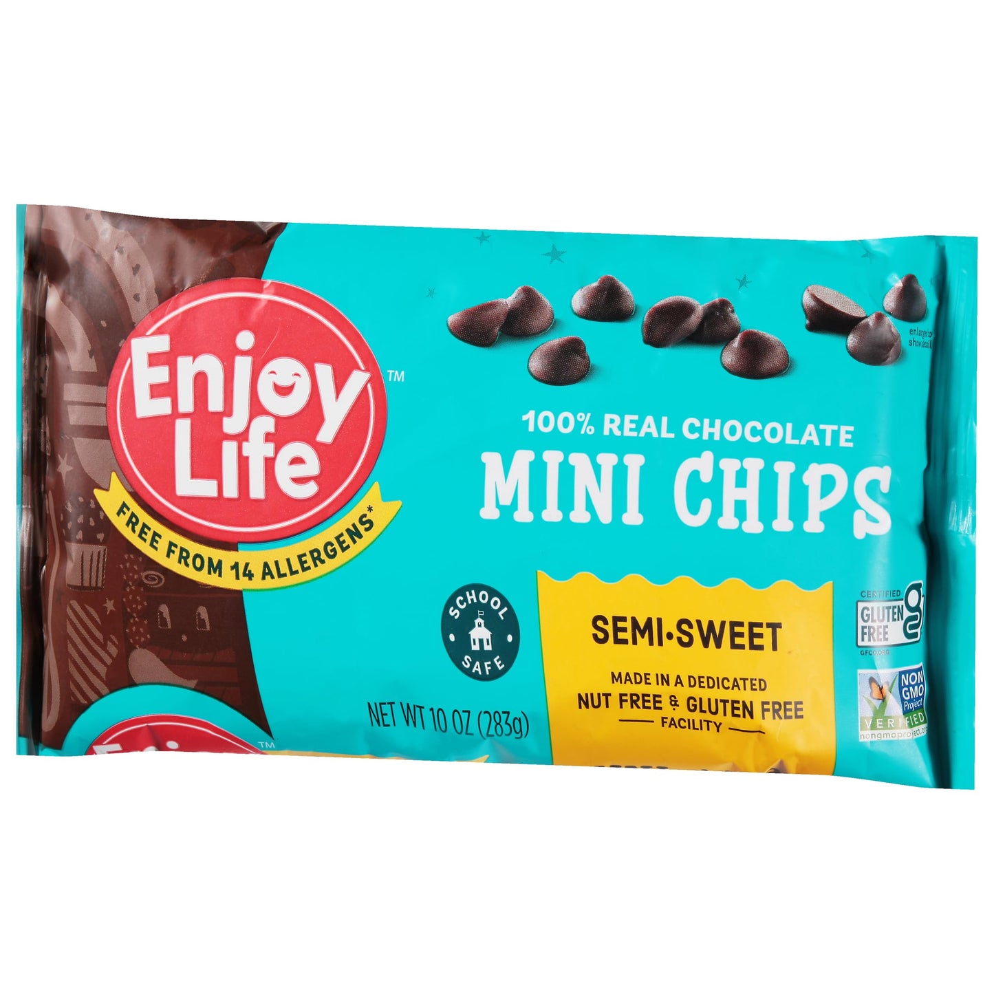 Enjoy Life Semi-Sweet Mini Chocolate Chips, Gluten Free, Vegan, 10 oz (Pack of 12), Non-GMO, Dairy/Soy/Nut Free, Model 853522000306