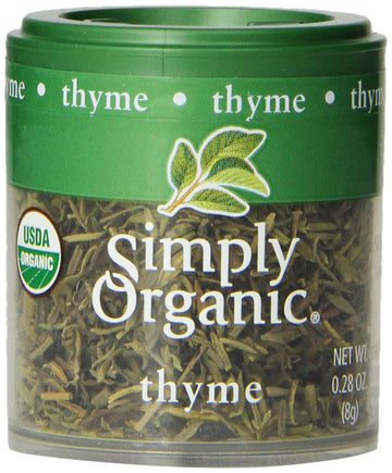 Simply Organic Whole Thyme Leaf, Certified Organic | 0.28 Oz | Pack Of 12 | Thymus Vulgaris L.