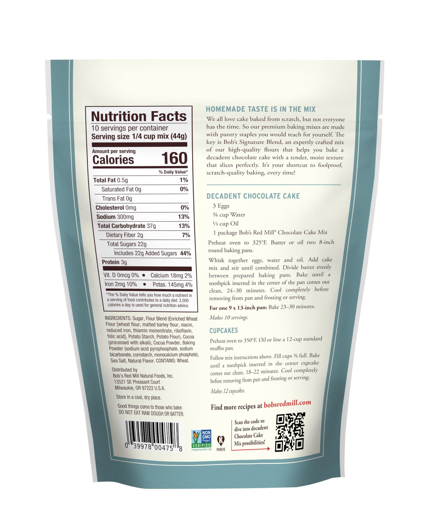 Bob'S Red Mill Signature Chocolate Cake Baking Mix, 15.5Oz (Pack Of 4) - Non Gmo, Kosher