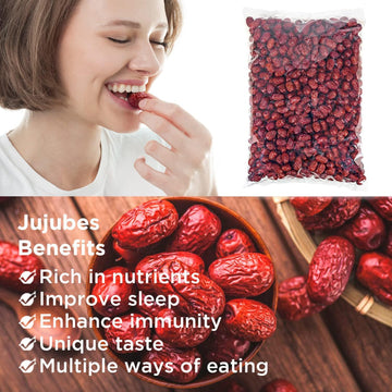 Nestlady Premium Jujube Date, Red Date, (Hong Zao), , 100% Natural, Improve Sleep, Health Snack, Dried Fruit, Sweet And Chewy