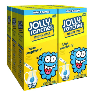 JOLLY RANCHER Powdered Drink Mix, Blue Raspberry, Low Calorie, 8-Count Box (6 Pack), 6.55 Ounce