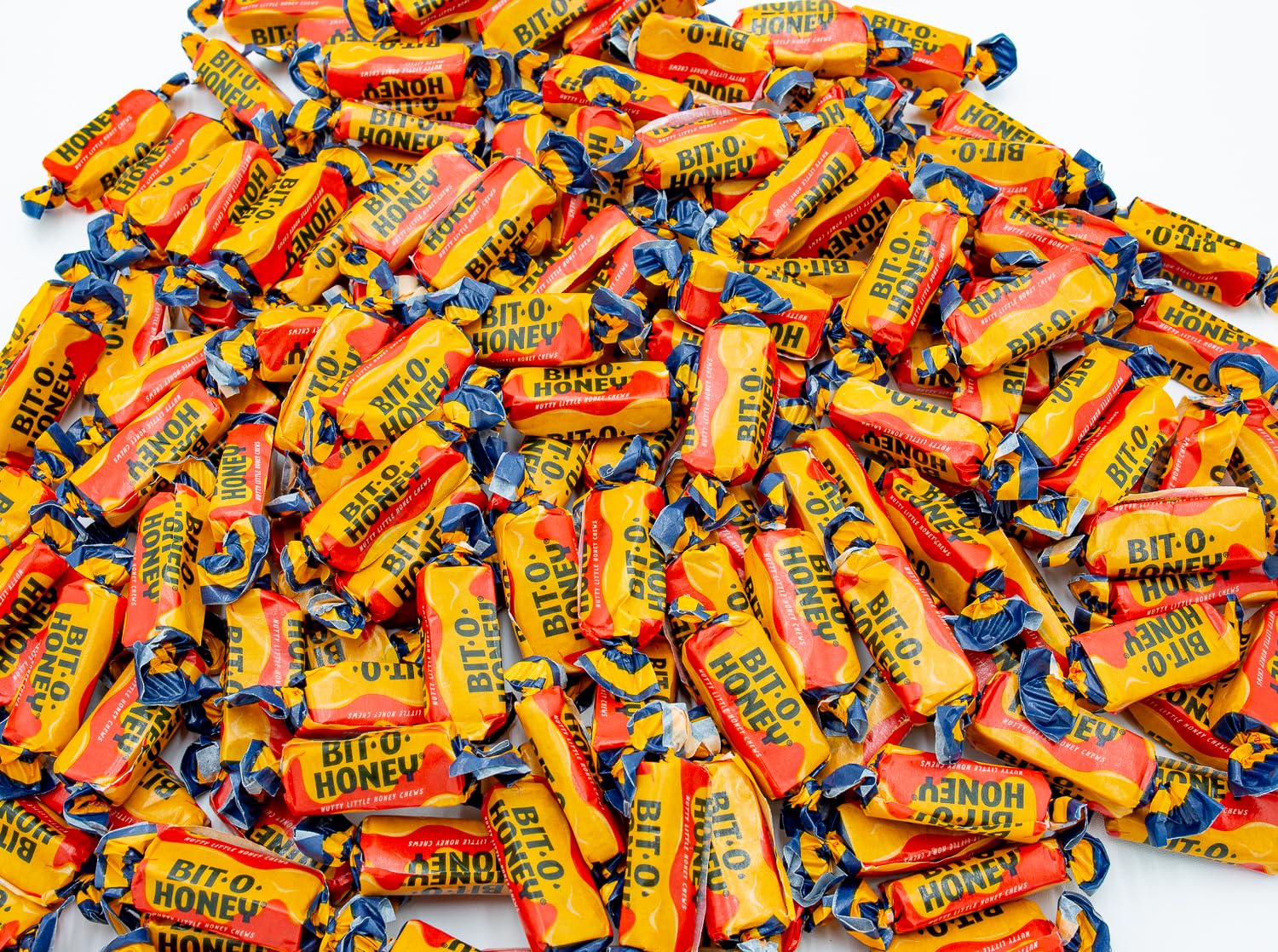 Bit-O-Honey Candy 1 Lb - Bulk Bag, Retro Taffy, Honey & Almond Flavor, Soft Chewy, Individually Wrapped (65 Pieces)