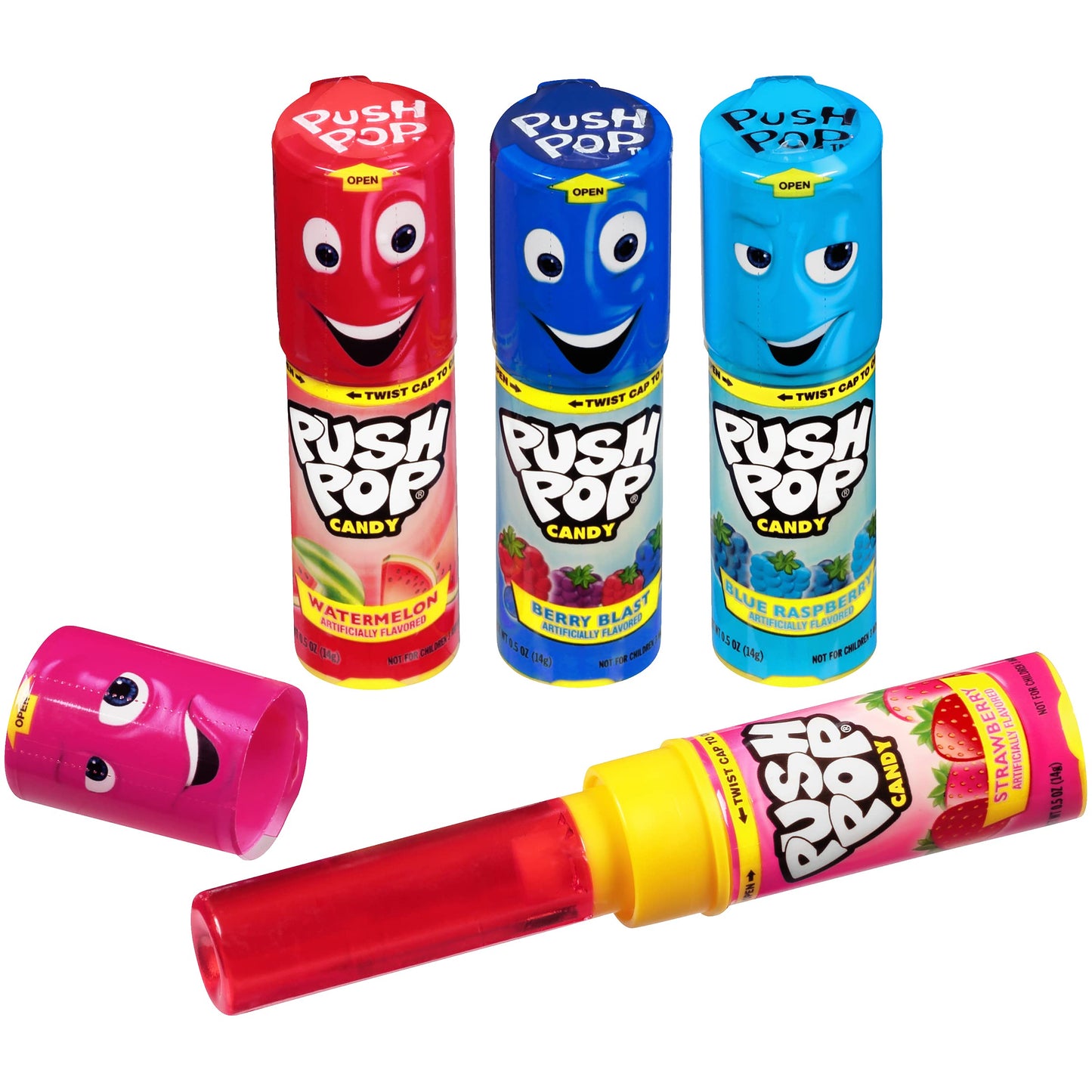 Push Pop Halloween Candy - Individually Wrapped Bulk Lollipops - 24 Ct Hard Candy In Assorted Flavors, Fun Candy For Kids, Party