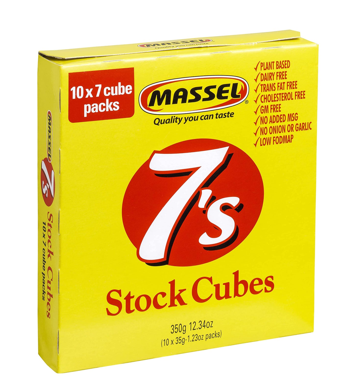 Massel 7's Stock Cubes Vegetable Bouillon Broth - No MSG, Gluten-Free Soup Base - Bulk Pack (10 x 35g)
