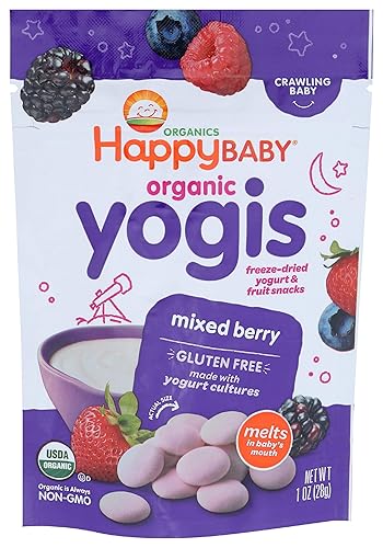 Happy Baby Organic Mixed Berry Yogurt Snacks, 1 Oz