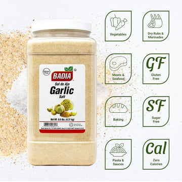 Badia Garlic Salt  9.5 Pound - Perfect for Cooking  Grilling & Marinades  enhanced Quality  Food Service Size