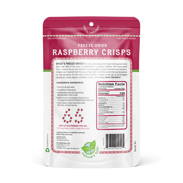 Natures Turn Freeze-Dried Fruit Snacks, Raspberry Crisps, Pack Of 2 (1.2 Oz Each)