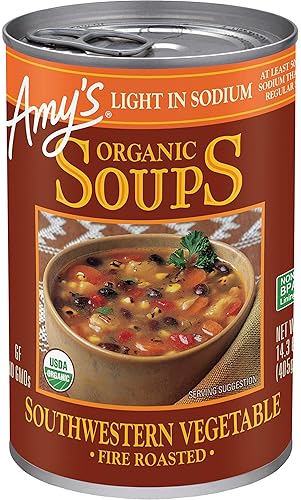 Amys Soup Organic Fire Roasted Vegetable With Black Beans Light In Sodium Vegan & Gluten Free 14.3 Oz