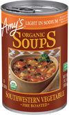 Amys Soup Organic Fire Roasted Vegetable With Black Beans Light In Sodium Vegan & Gluten Free 14.3 Oz