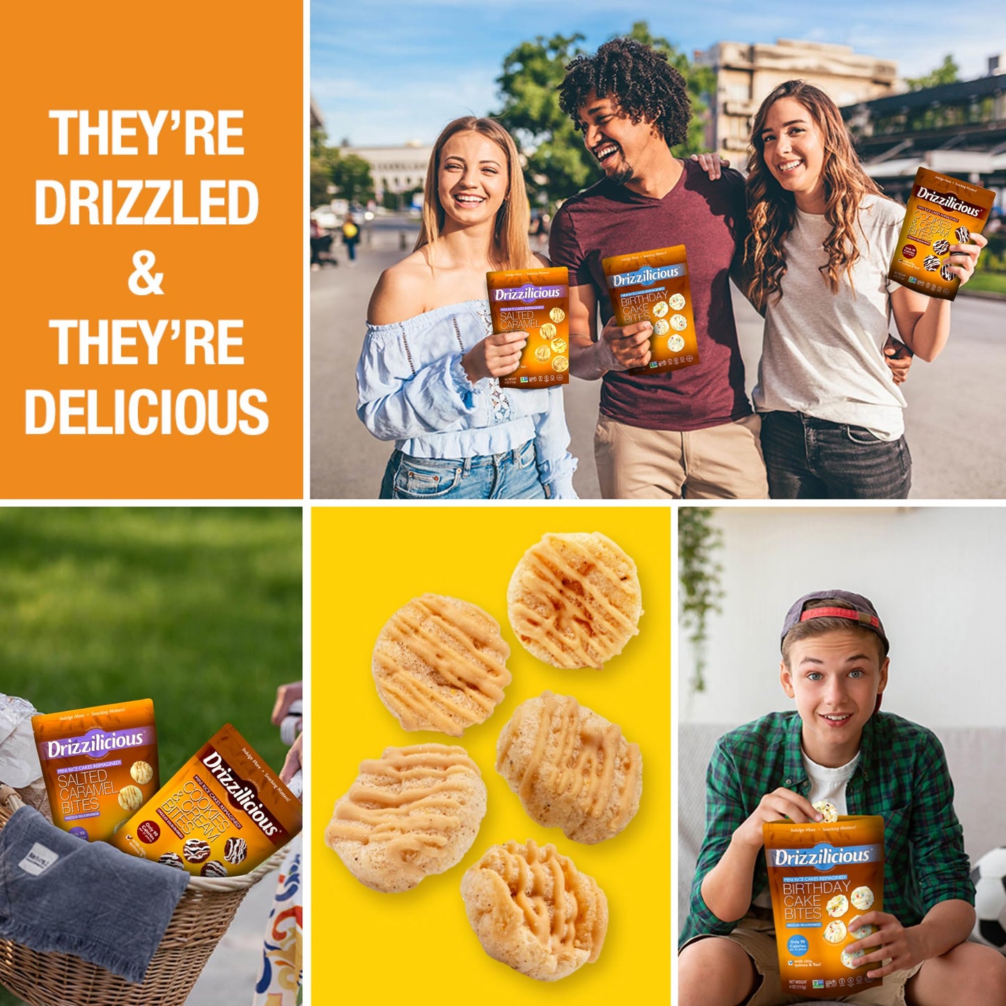 Drizzilicious Mini Rice Cakes French Toast - Rice Crisps  Healthy Snack for mature-themeds and Kids  Flavored Rice Cakes  Vegan  Gluten Free  Allergen Free  Only 90 Calories Per Bag - .74 oz (Pack of 20)