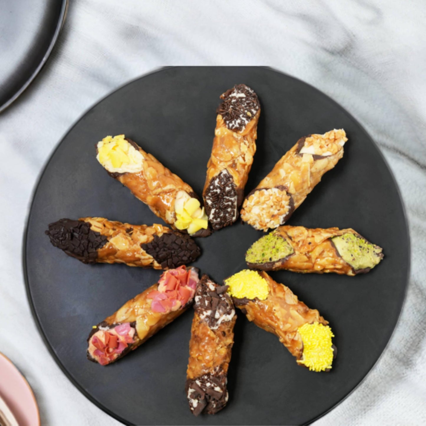 ANDY ANAND CHOCOLATIER Fresh Chocolate Cannoli, 8 Flavors, 8 Pieces, Made in Italy Dessert, 10.5 Oz