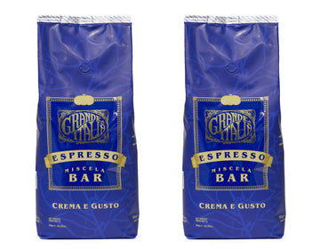 Grande Italia Espresso; Small Batch Artisan Roasted: Bar, Crema E Gusto, Whole Bean (2Lb Bag, Pack Of 2)
