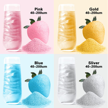 Edible Glitter Spray - 4 Color Edible Glitter for Drinks, Food Grade Edible Luster Dust, Cake Decorating Shimmering Glitter, Met