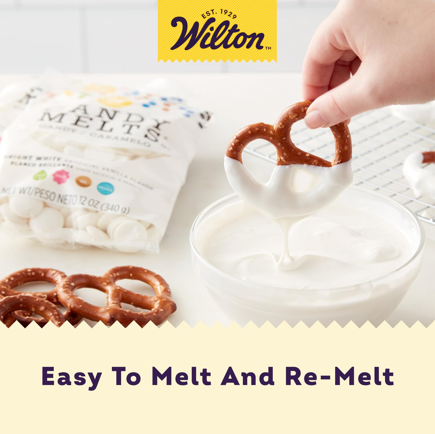Wilton Melting Chocolate Bright White Candy Melts for Cake Pops Candy Making Chips Vanilla Flavored 12oz., Pack of 6