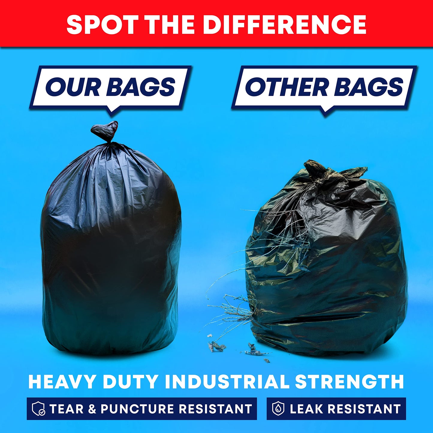 95-96 Gallon Trash Bags 2 Mil (Value-Pack 25 Bags W/Ties) Extra Large Black Trash Bags 90 Gallon, 95 Gallon, 96 Gallon, 100 Gall