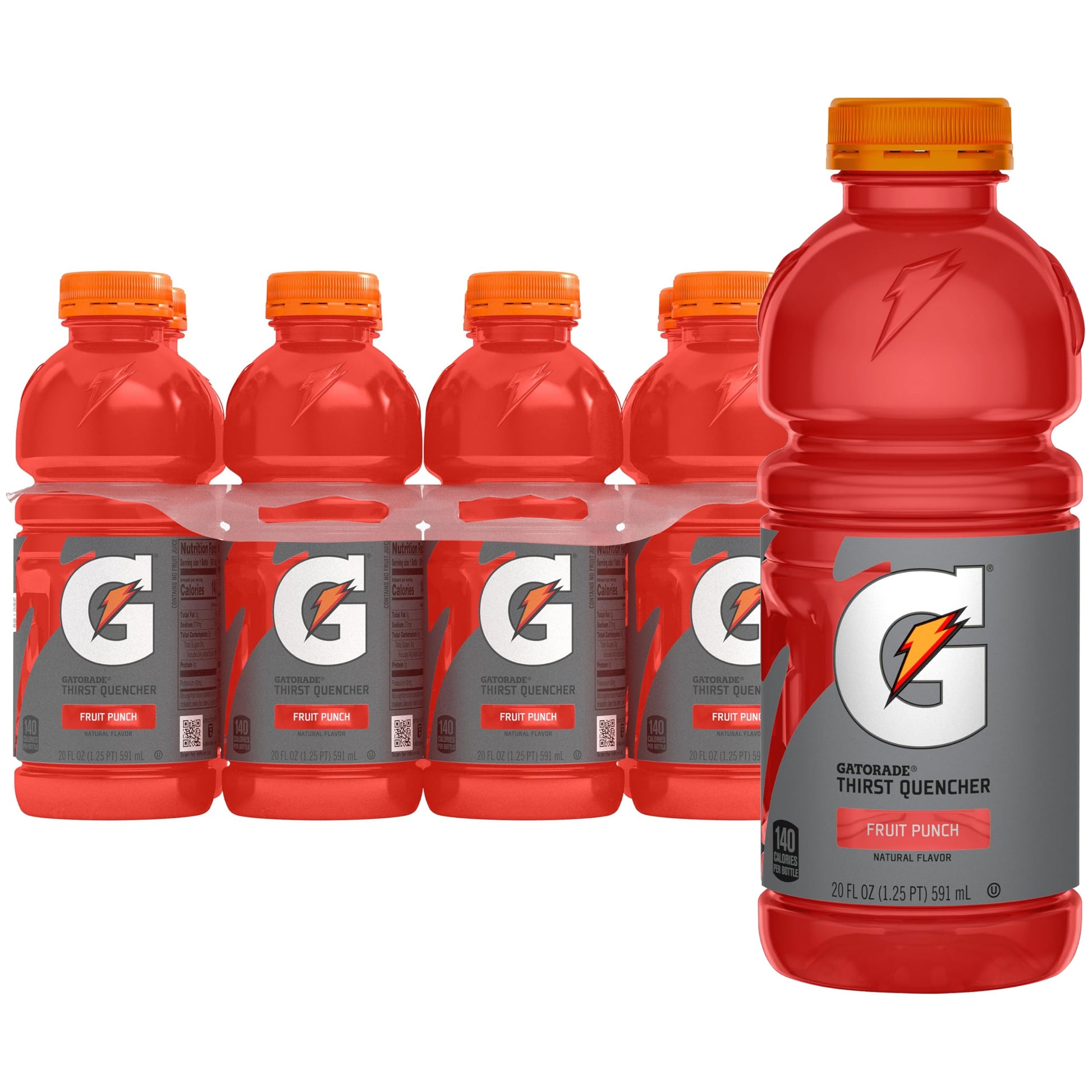 Gatorade Fruit Punch Thirst Quencher, 20 Fl Oz Bottles, 8 Pack