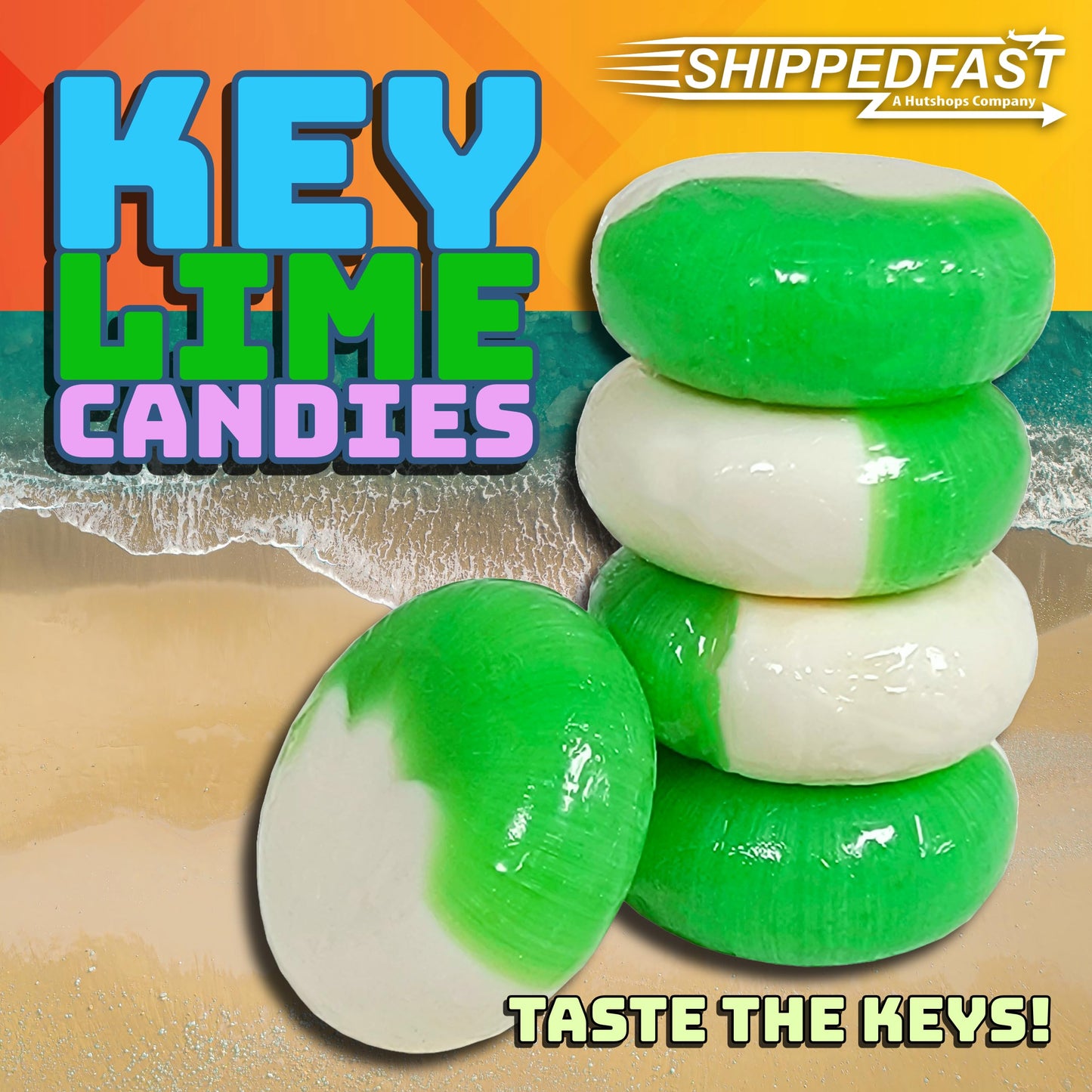 Shippedfast Key Lime Candies - Individually Wrapped Hard Candy, 2 Pound Bag, 28.194 cm Height