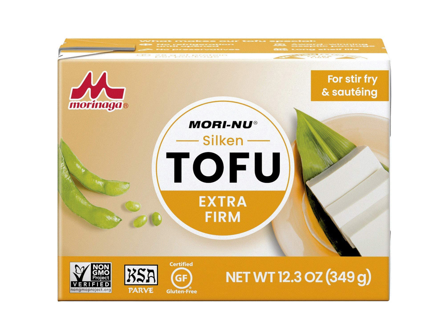 Mori-Nu Silken Tofu Extra Firm | Velvety Smooth And Creamy | Low Fat, Gluten-Free, Dairy-Free, Vegan, Made With Non-Gmo Soybeans, Ksa Kosher Parve | Shelf-Stable | Plant Protein | 12.3 Oz X 3 Packs