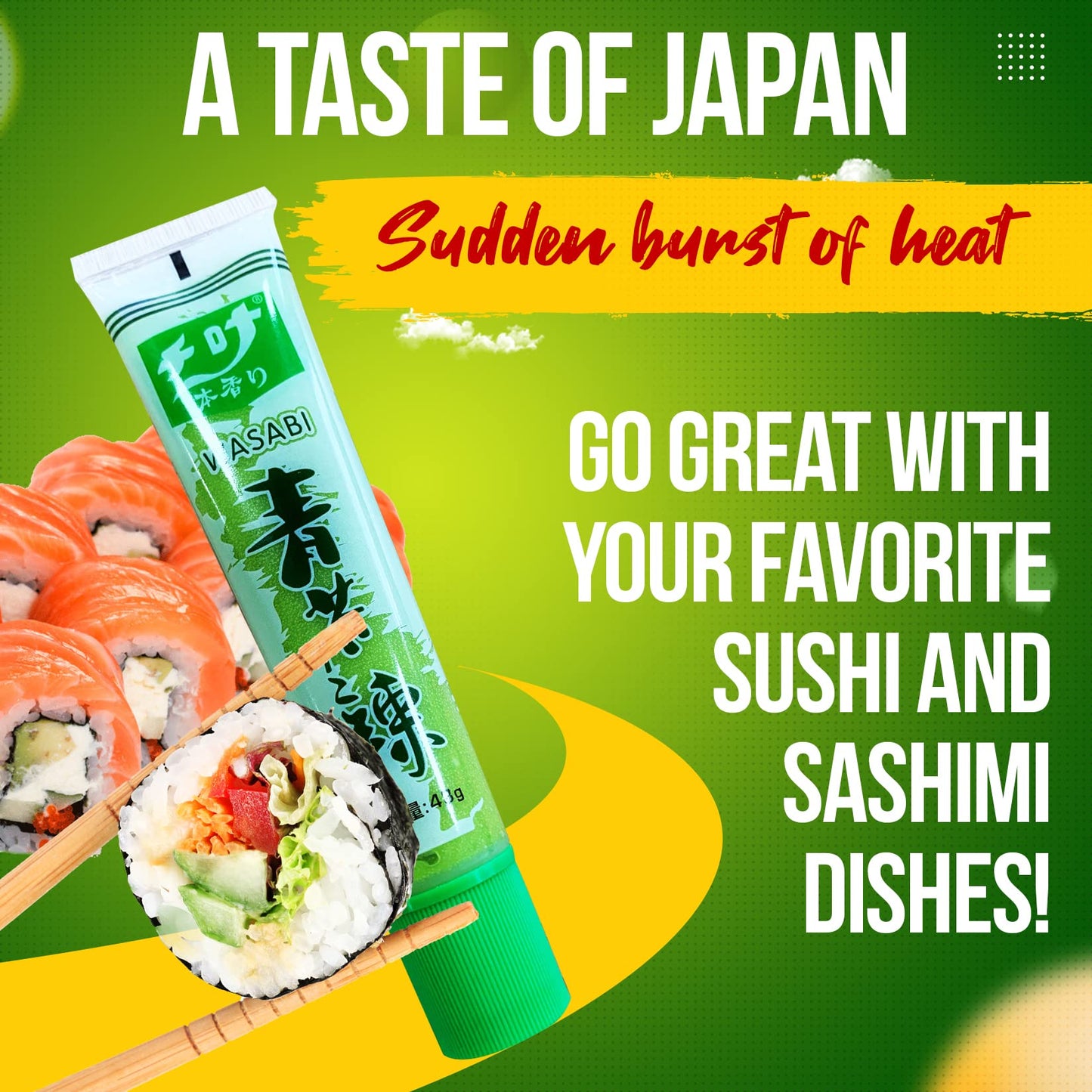 Fusion Select 1 Pack Real Authentic Japanese Wasabi Paste Prepared In Tube For Sushi, Sashimi, Poke Bowl, Japanese Food