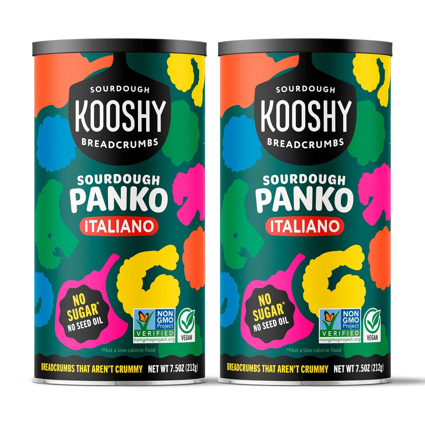 Kooshy Panko Italian Style Breadcrumbs | Vegan, Dairy Free, Non Gmo Sourdough Bread Crumbs For Meatballs, Meat Cutlets, Vegetables, Meatloaf, Mac & Cheese (Italiano | 7.5 Oz / 2 Pack)