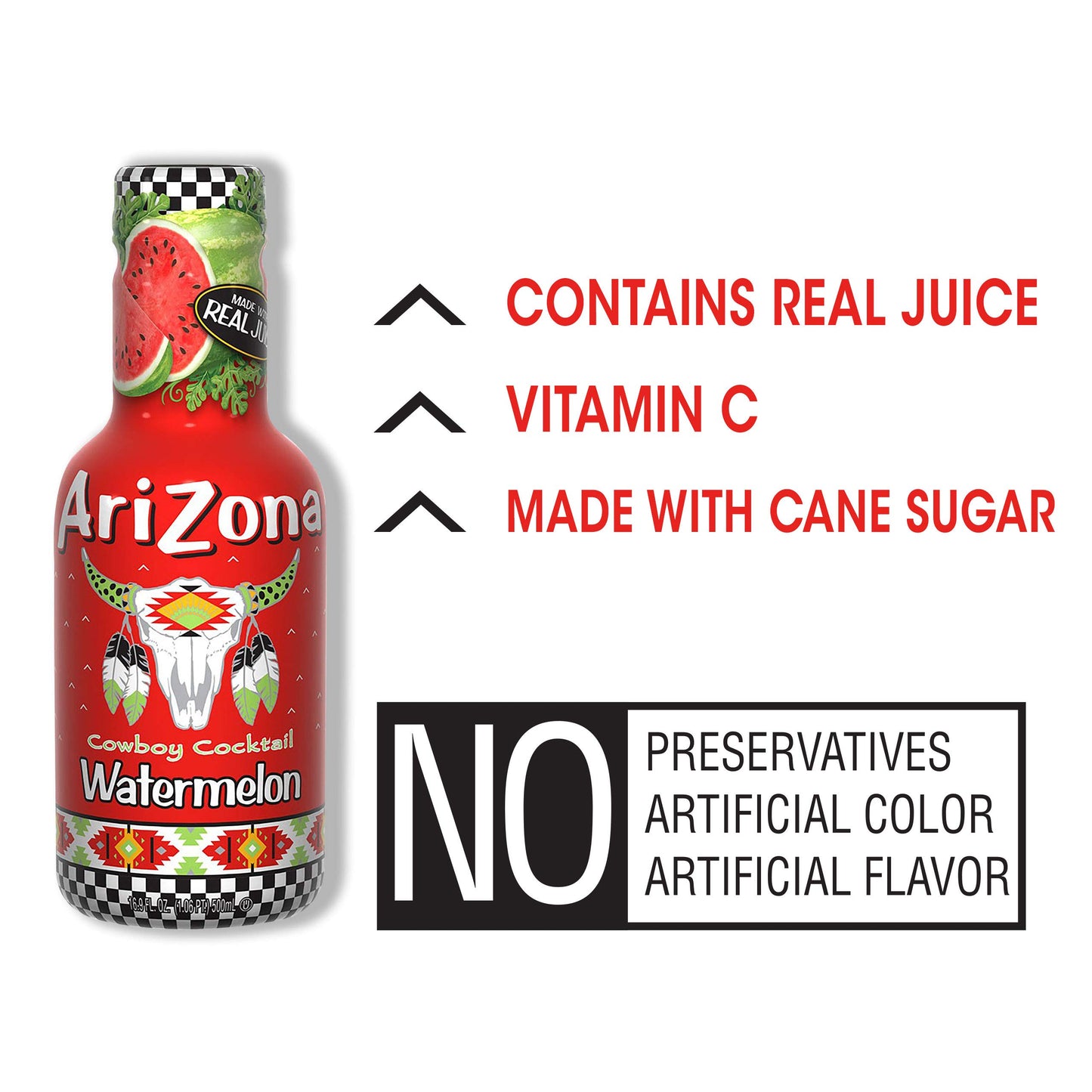 Arizona Watermelon, 16.9 Fl Oz, Bottle (Pack Of 20)