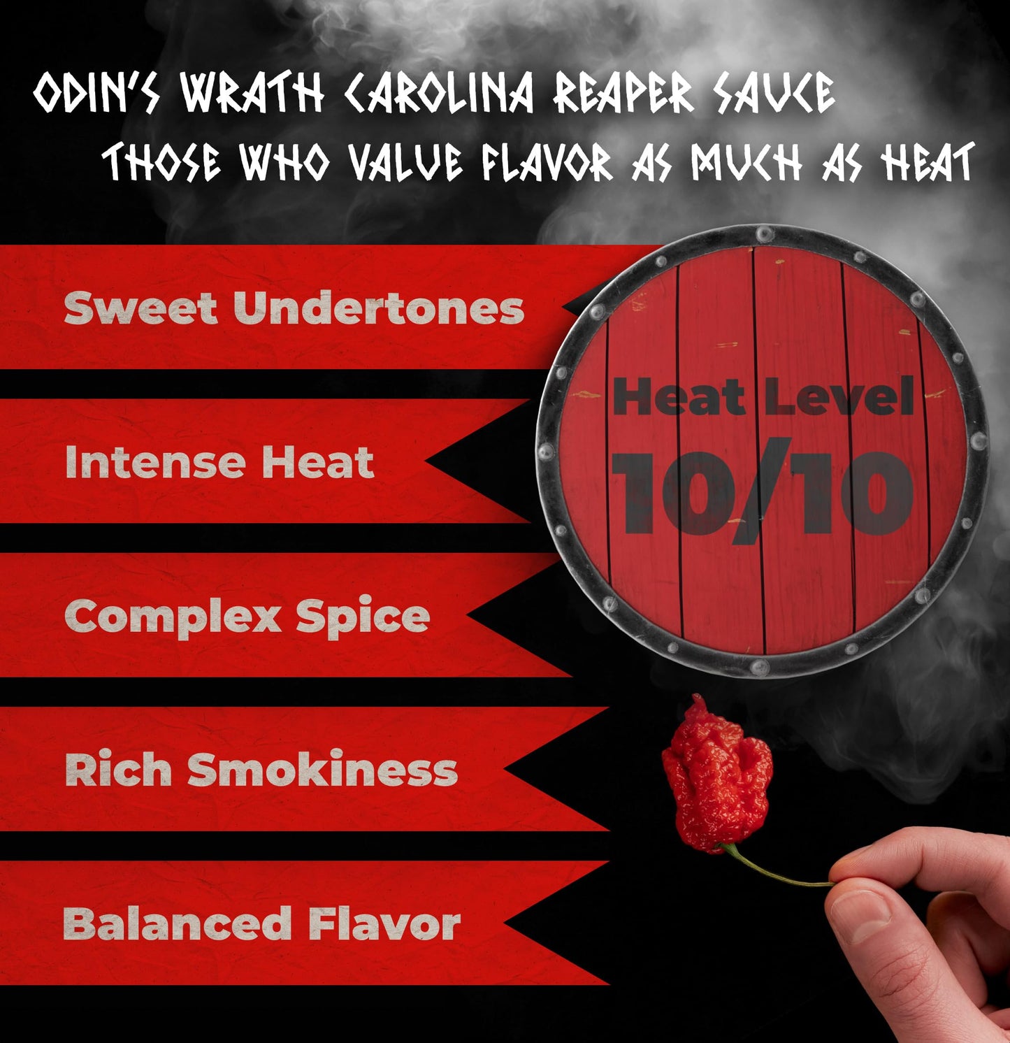 The Ragnarok Hot Sauce Company Odins Wrath Carolina Reaper Hot Sauce - Vegan Sauce With Fiery Blend Of Carolina Reaper, Peri Per
