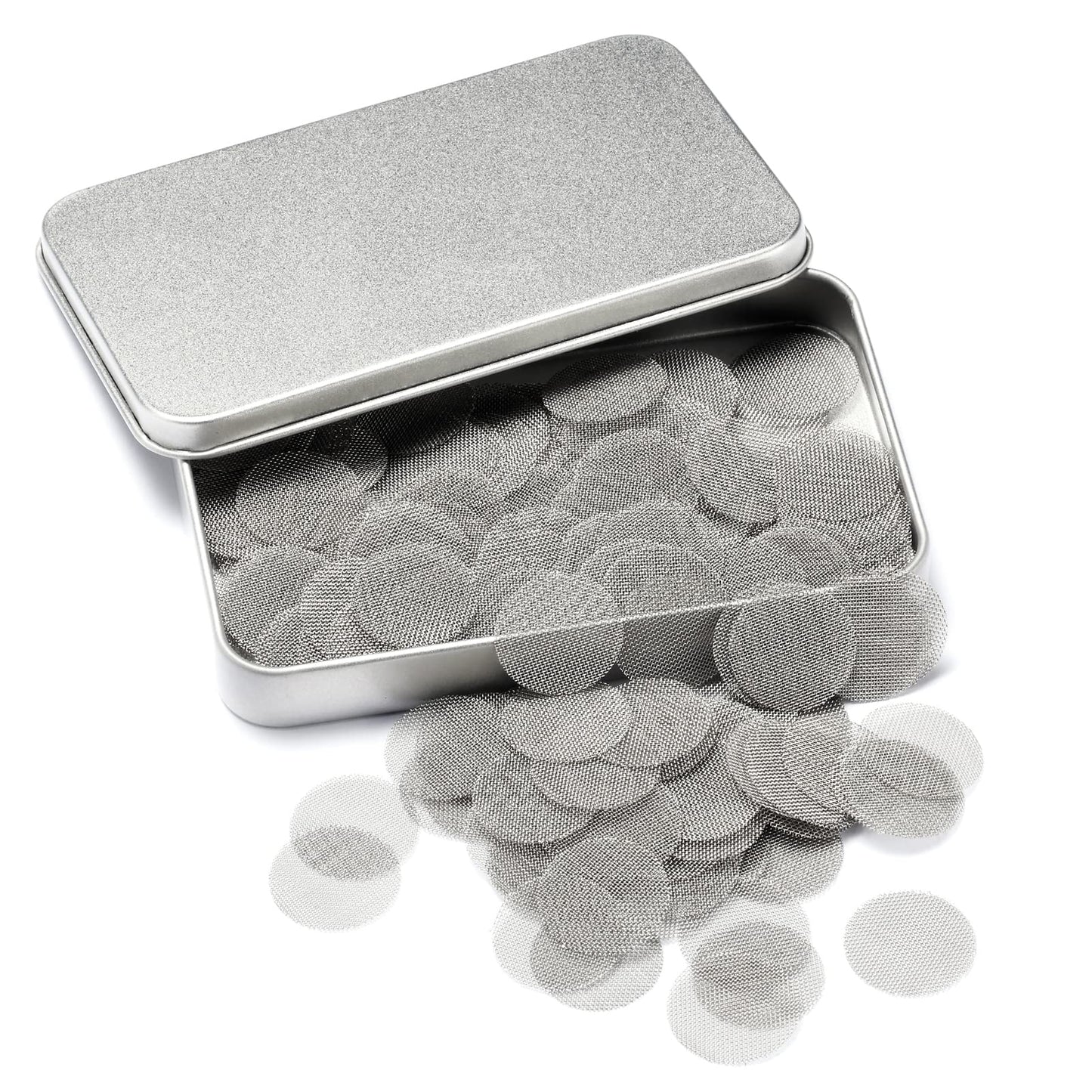 200 Pcs 1 Inch Stainless Steel Pipe Screens, 1 Inch Metal Pipe Screen With Metal Box