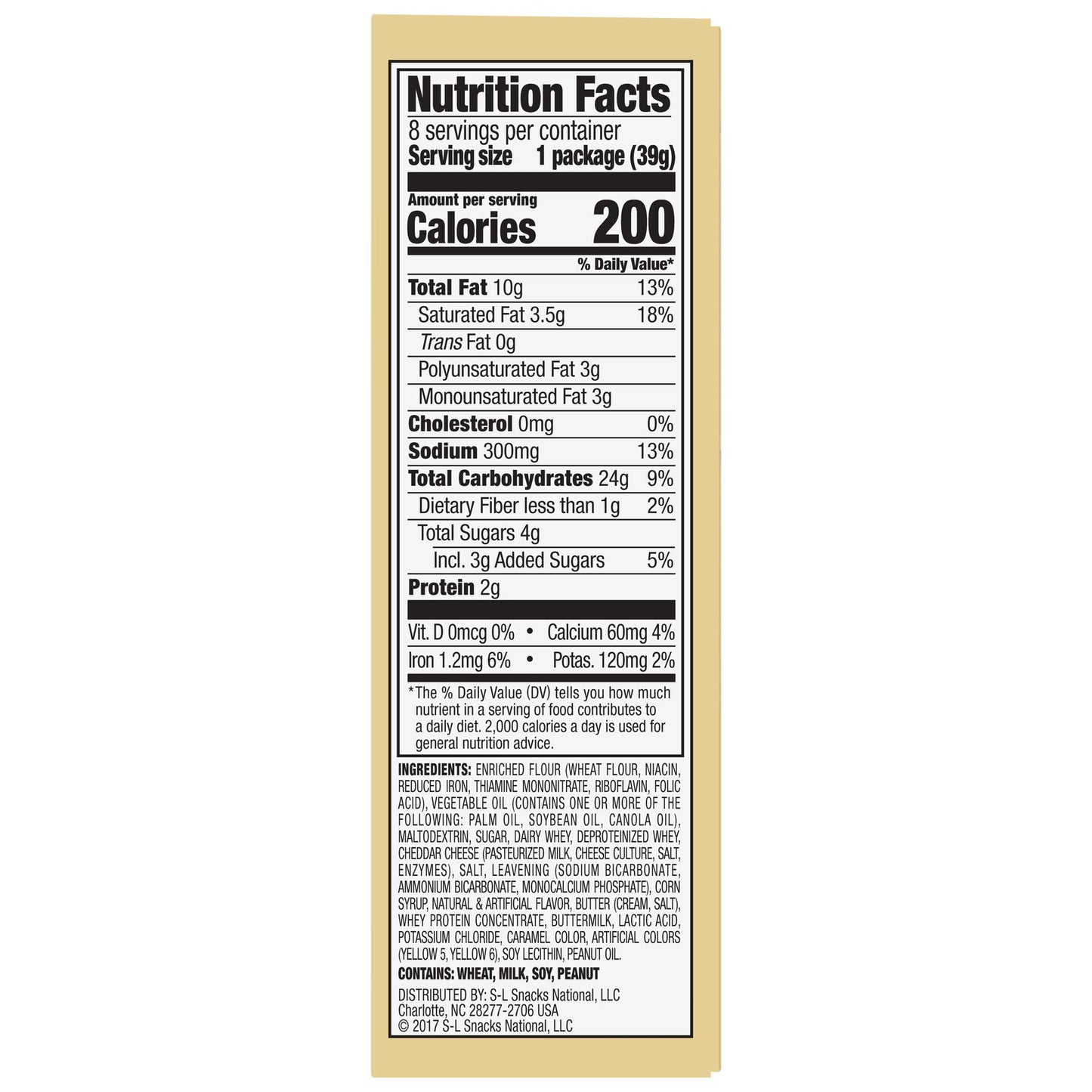 Lance Captain'S Wafers Crackers Grilled Cheese - 3 Boxes Of 8 Individual Packs