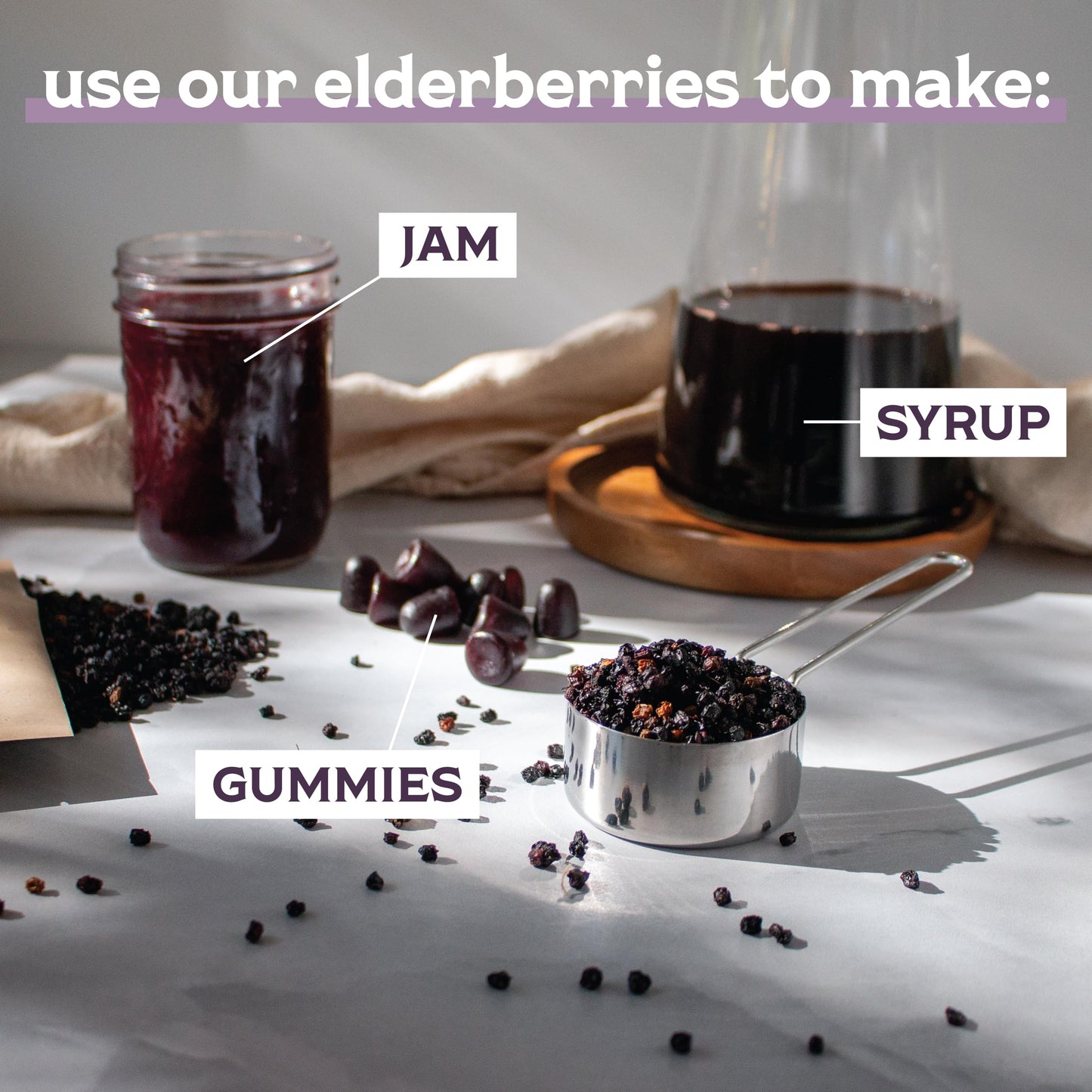 Waterglider International Certified USDA - 100% Organic Dried Elderberries - 1lb Bulk - Non-Irradiated, Non-GMO, Wild Harvest, W