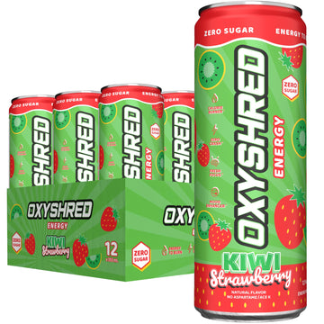EHPlabs OxyShred Ultra Energy Drink - Zero Sugar, Kiwi Strawberry, 12 Fl Oz (Pack of 12)