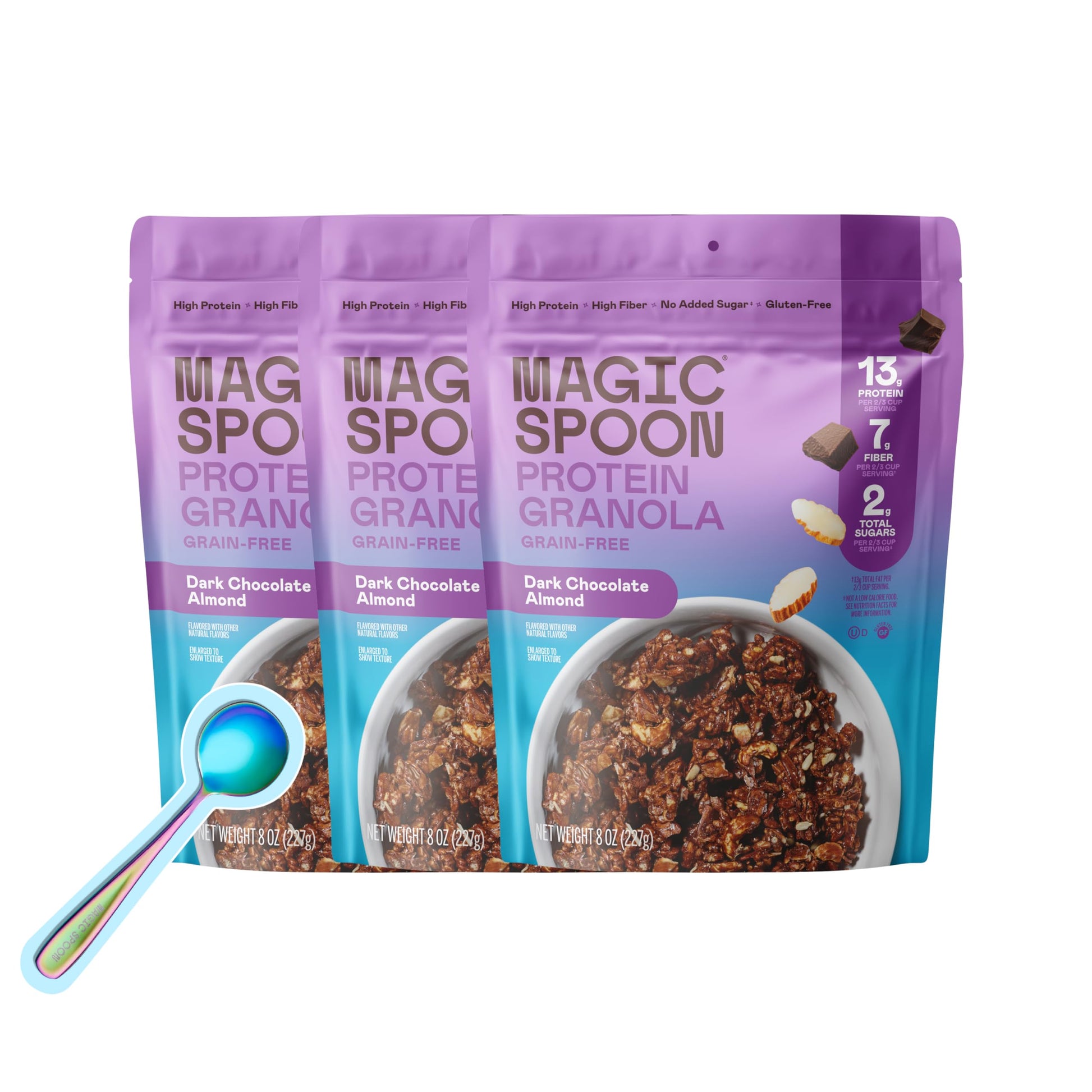 Magic Spoon Protein Granola - High Protein Granola, Keto Friendly, Low Sugar, Grain Free, Healthy Breakfast or Quick Snack (3 ba