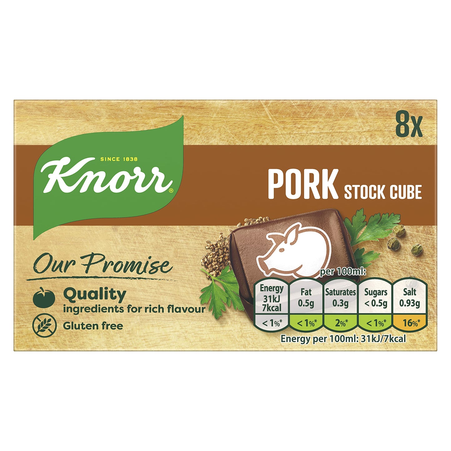 Knorr Pork Stock Cubes 8 Pack 50g