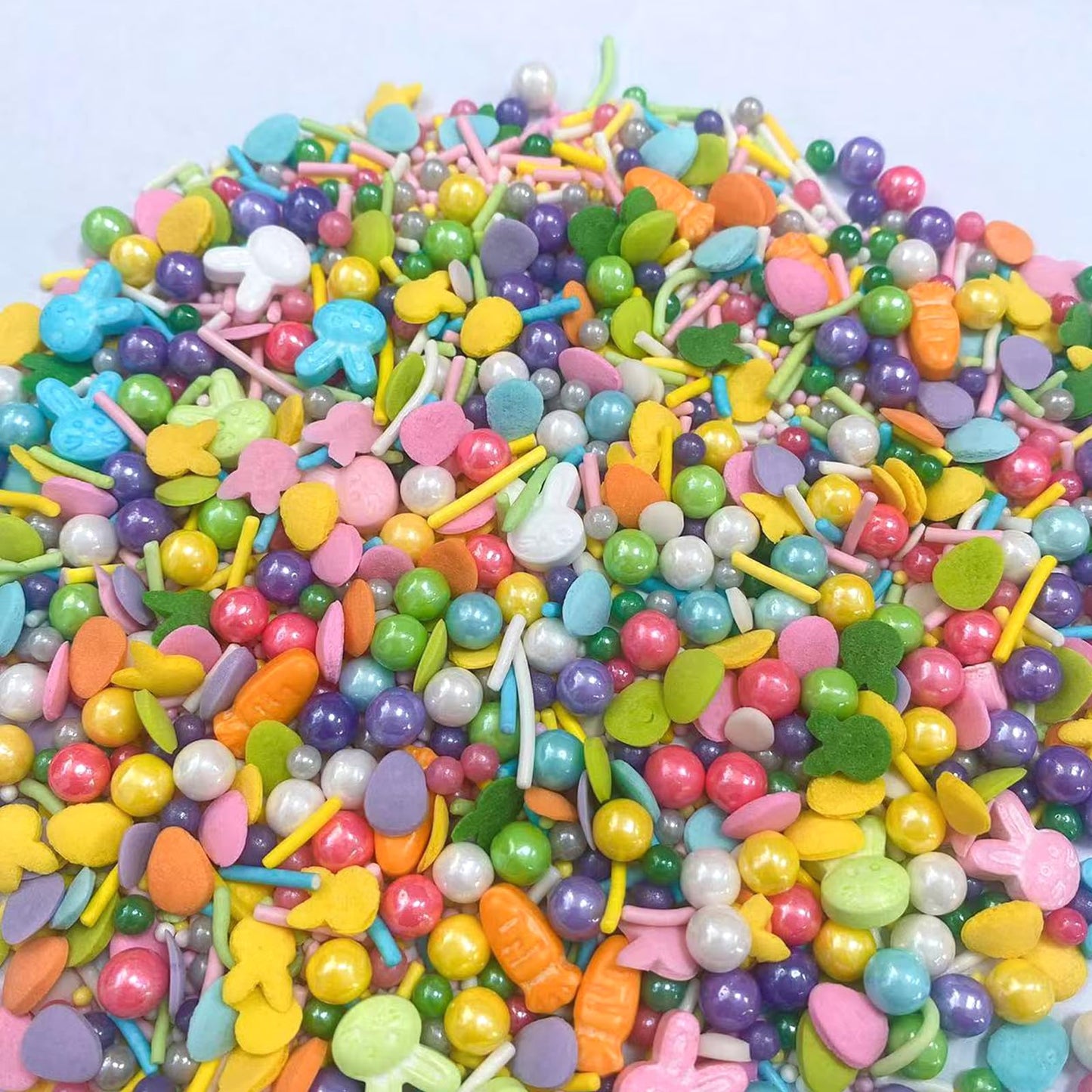 Sentovac Easter Sprinkles Edible Rabbit Bunny Carrot Sugar Pearls 3.35 Ounces for Cake Decorating and Baking