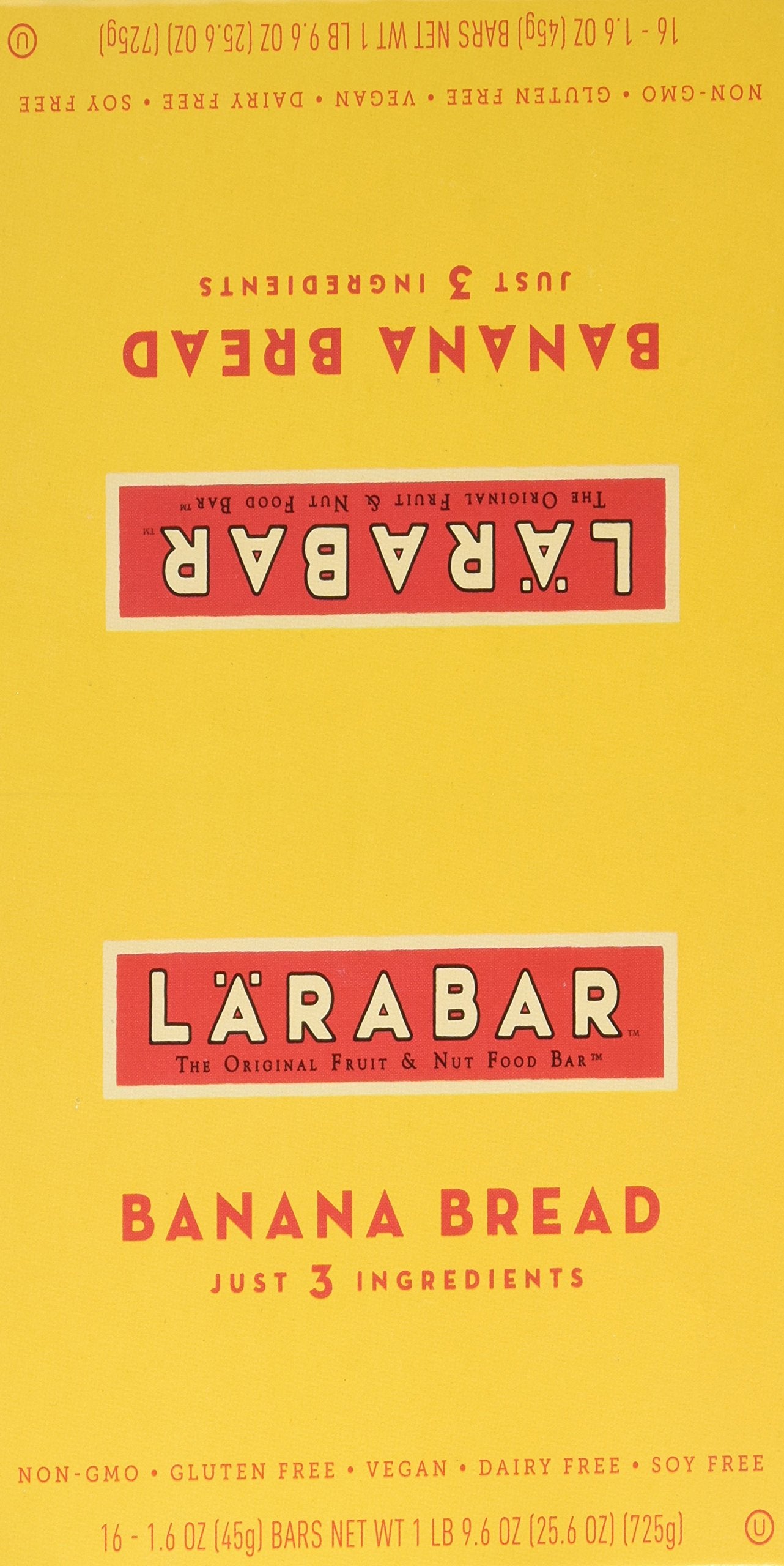 Larabar Banana Bread, Gluten Free Vegan Fruit & Nut Bar, 1.6 Oz Bars, 16 Ct