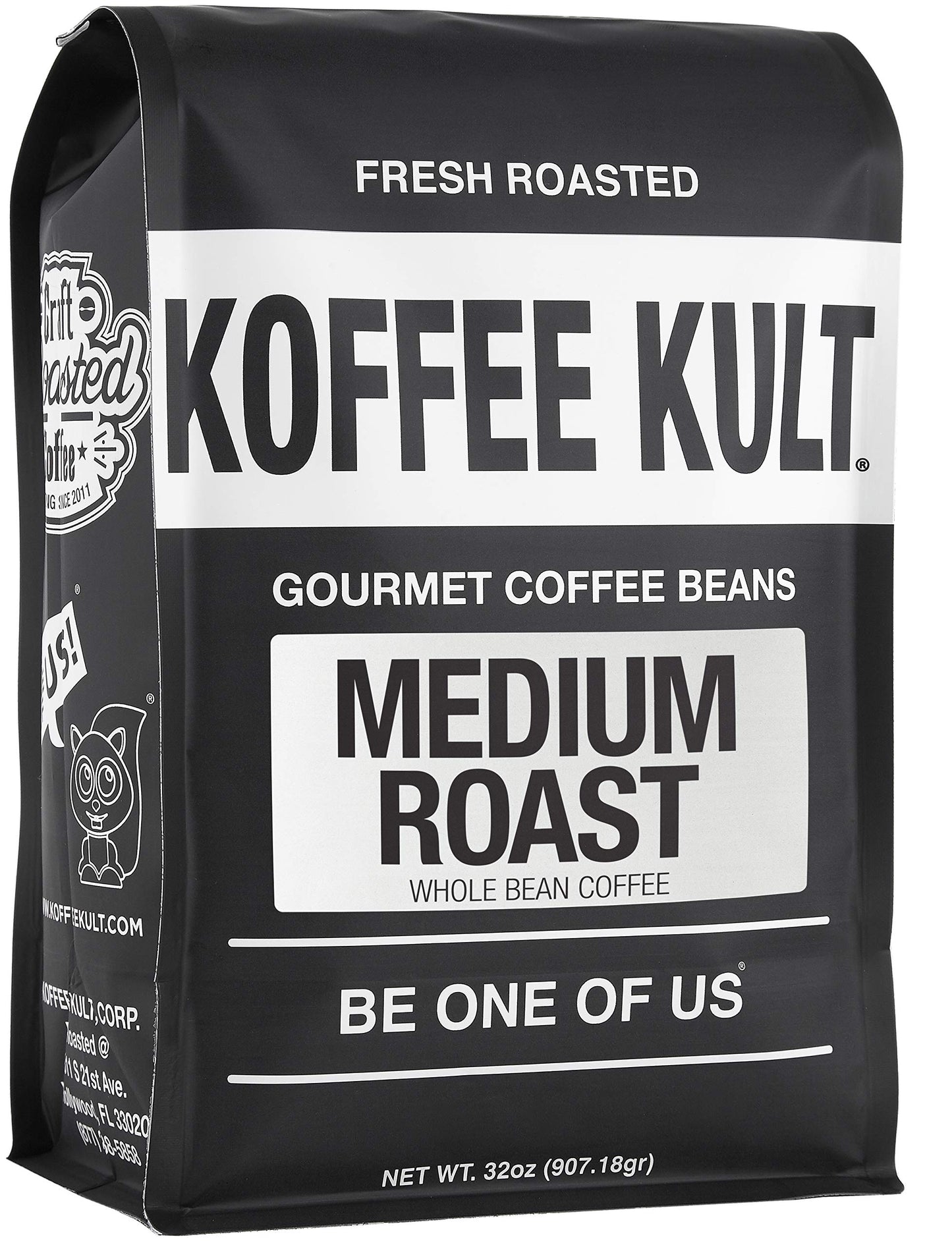 Koffee Kult Medium Roast Whole Bean Coffee- 32Oz, Premium Arabica Beans, Balanced Cup Profile, Drum Roasting, Espresso Machine C