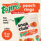 Snak Club Tajin Peach Rings, Sweet and Spicy Gummy Snacks, 5oz Resealable Bag, 6 Count