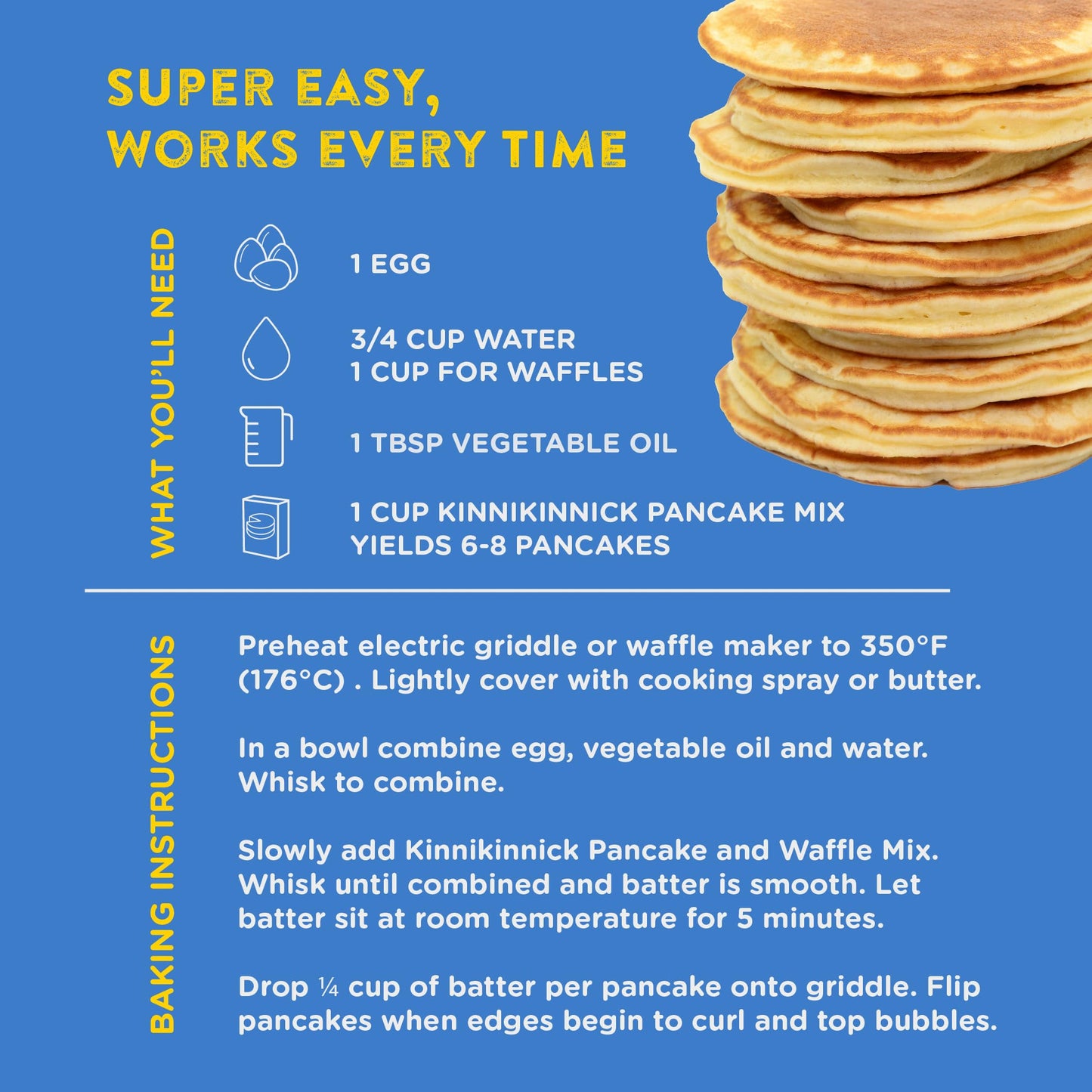 Kinnikinnick Pancake & Waffle Mix - Gluten Free, Vegan - 16 oz. Boxes - 6 Pack