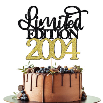 Leetaivie Limited Edition 2004 Cake Topper, Happy 20Th Birthday Cake Topper, Men And Women Cheer 20 Years /20 & Fabulous Cake De