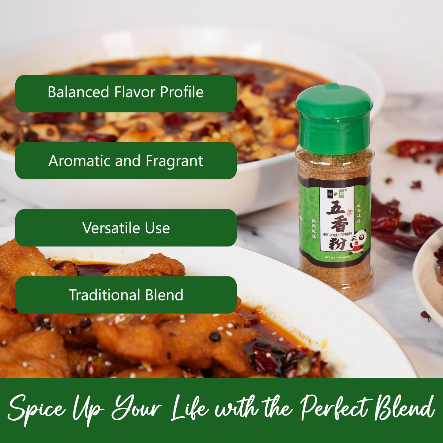 Npg Authentic Chinese Five Spice Blend 1.08 Oz (Pack Of 3), Gluten Free, All Natural Ground Chinese 5 Spice Powder, No Preservat