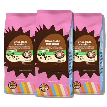 Crazy Cups Flavored Decaf Ground Coffee, Hazelnut Coffee Flavored Ground Coffee, Decaffeinated Coffee For Brewing Decaf Coffee Ground Hot Or Iced Coffee, 10 Oz Bags 3 Count Value Pack