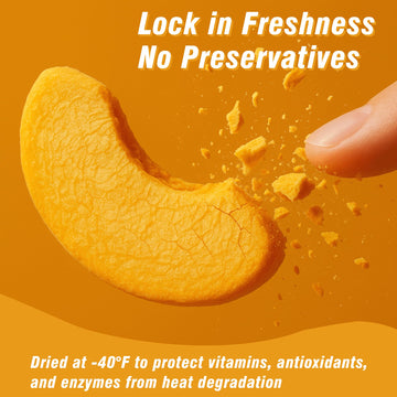 MATINÉE Freeze Dried Peaches, Dehydrated Fruit Snack, Vegan, Non-GMO, Preservative Free, 1.2oz, Pack of 4