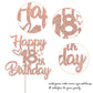 YCTHUNFISH 18th Birthday Cake Topper Glitter Heart Star Rose Gold Bamboo Decoration