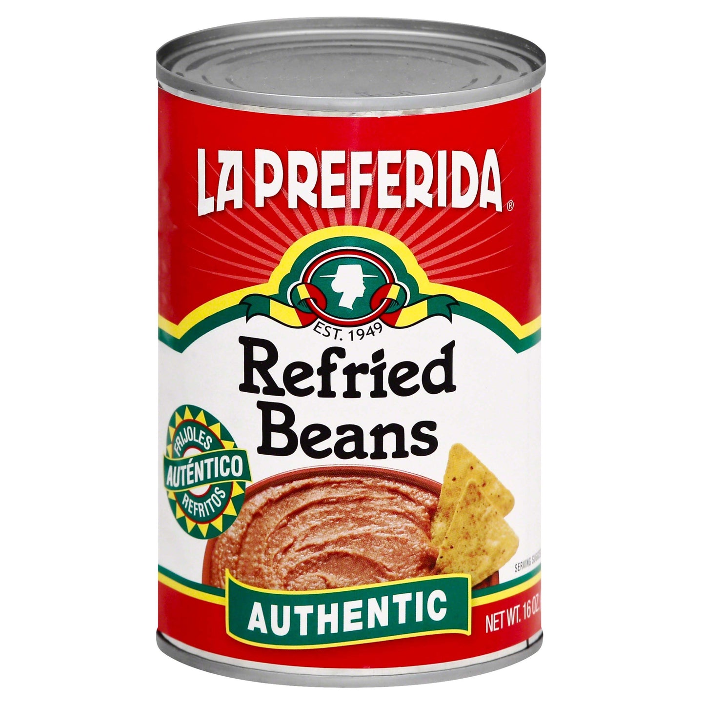 La Preferida Authentic Refried Pinto Beans - Homemade taste of traditional creamy frijoles refritos. 4 simple ingredient, 16 oz