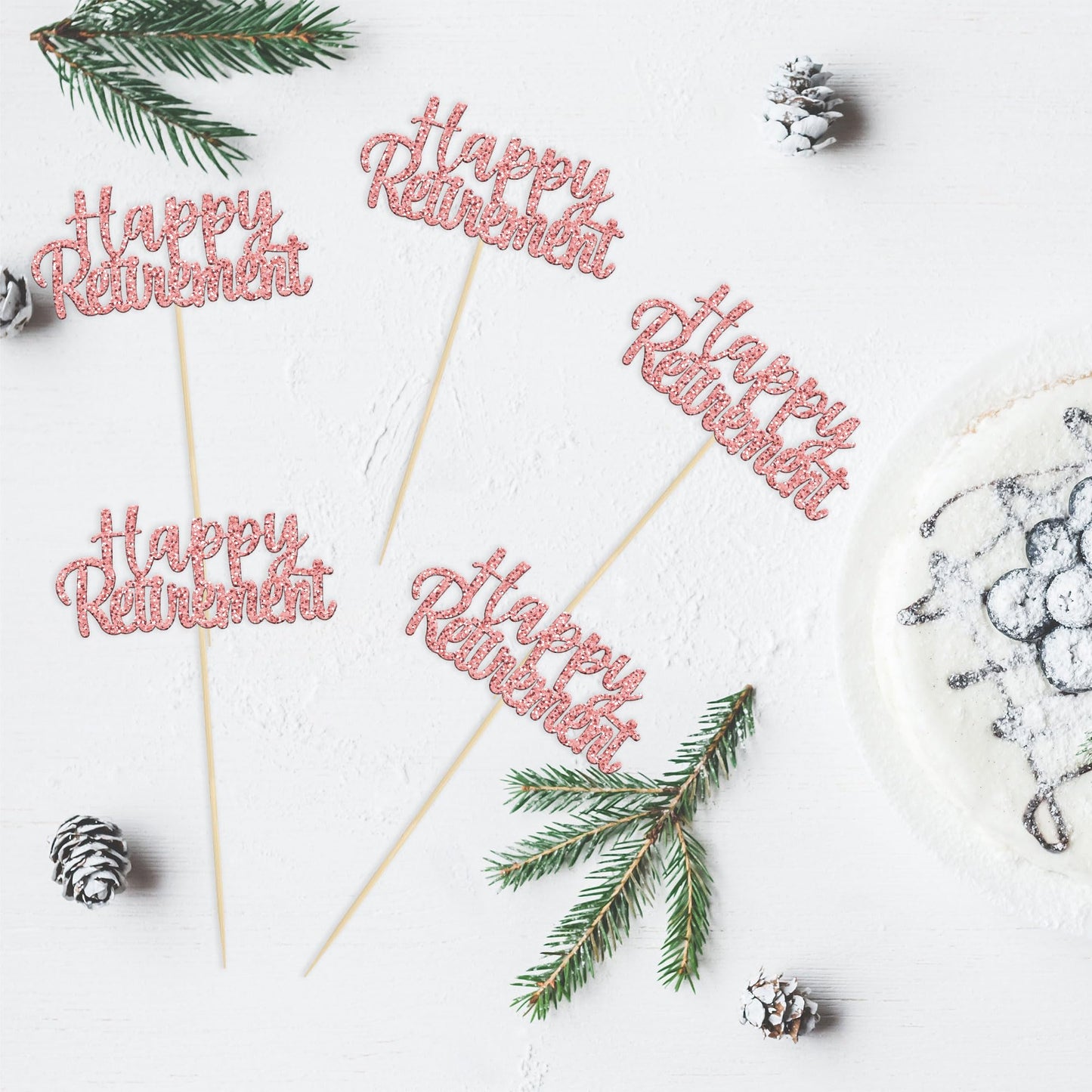 Gyufise 36 Pack Happy Retirement Cupcake Toppers Glitter Retired Cupcake Picks Retirement Theme Birthday Party Cake Decorations