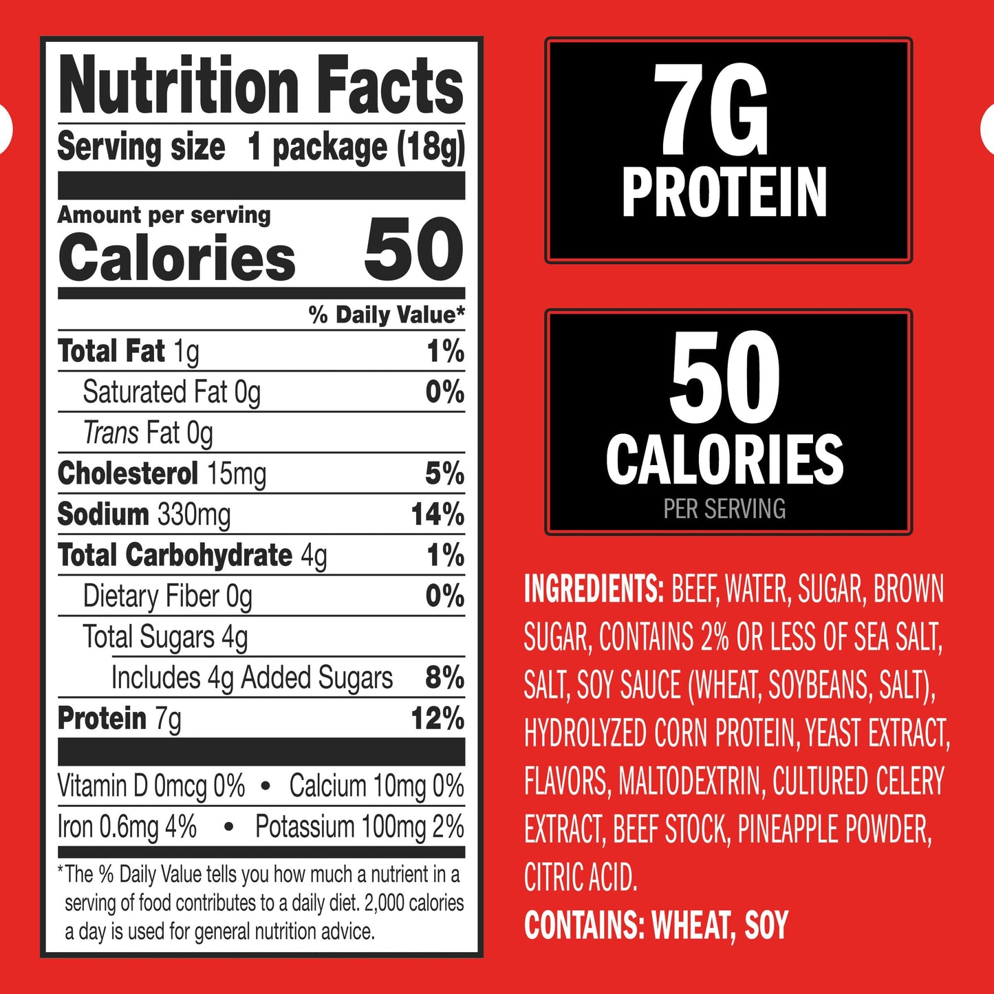 Jack Link's Beef Jerky Original, 0.625 oz (Pack of 20) - Flavorful Protein Snacks, 7g Protein, 100% Beef, Ready to Eat