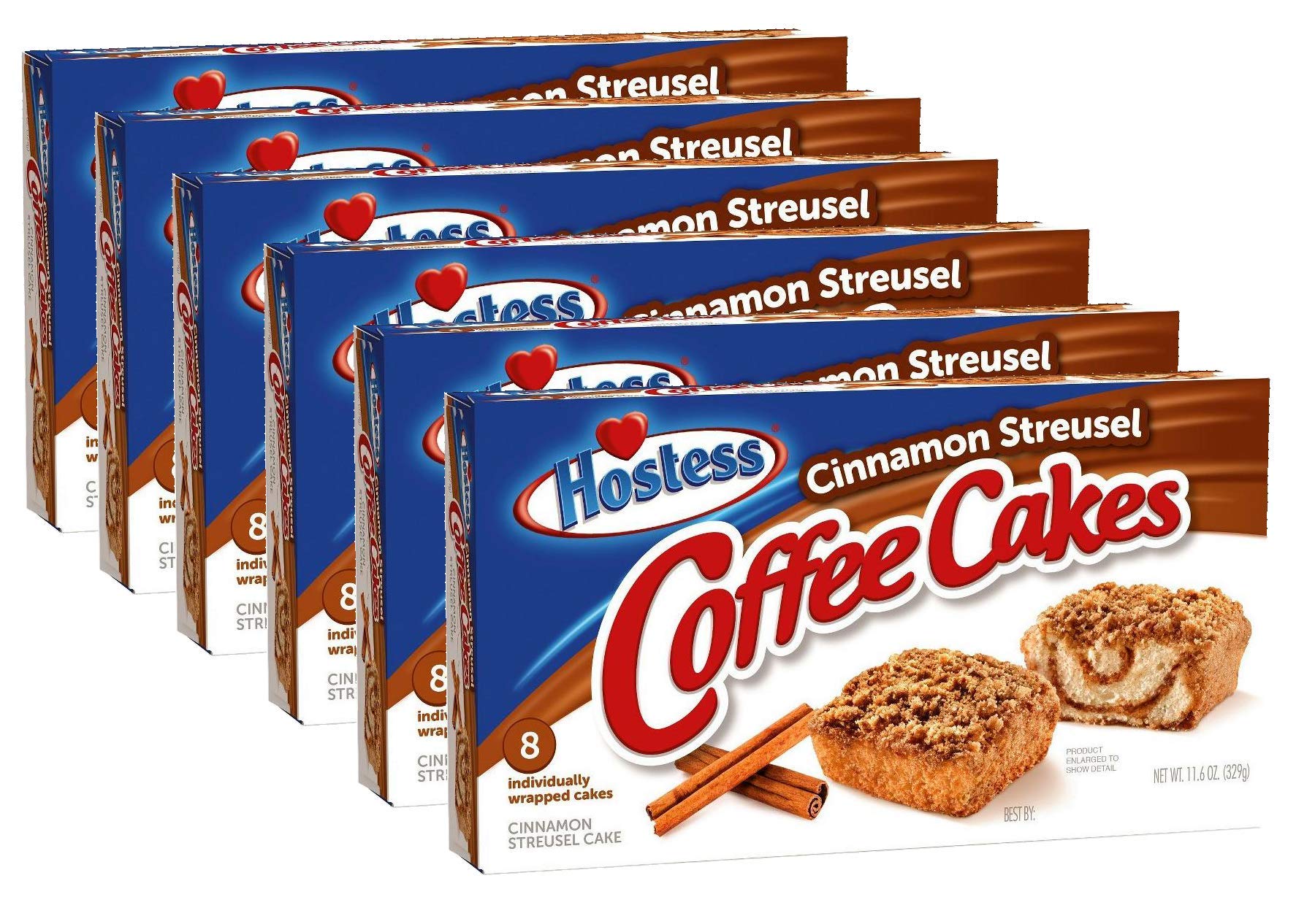 Hostess Coffee Cakes, Cinnamon Streusel, 8 Count (Pack of 6)