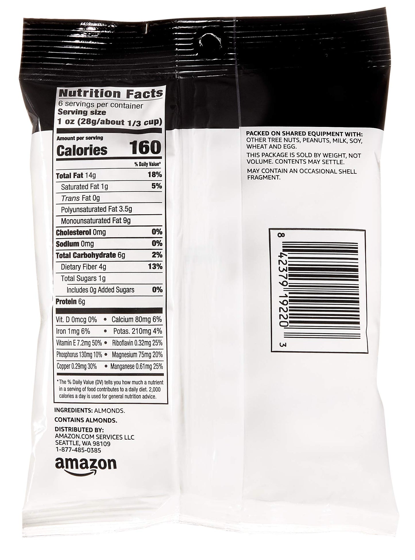 Happy Belly Sliced Almonds, 6 Ounce Pack, Natural Snack, Gluten-Free
