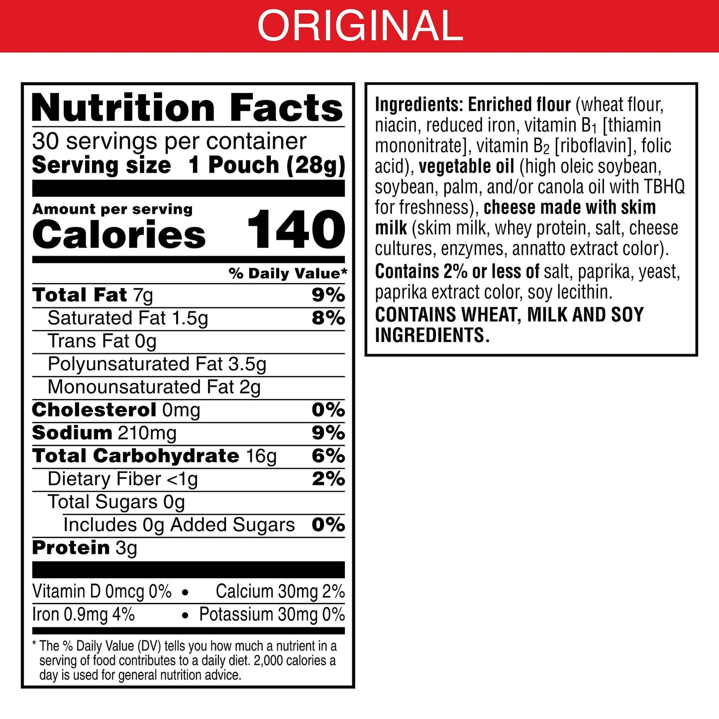 Cheez-It Cheese Crackers, Baked Snack Crackers, Halloween Snacks, Original, 30oz Box (30 Pouches)