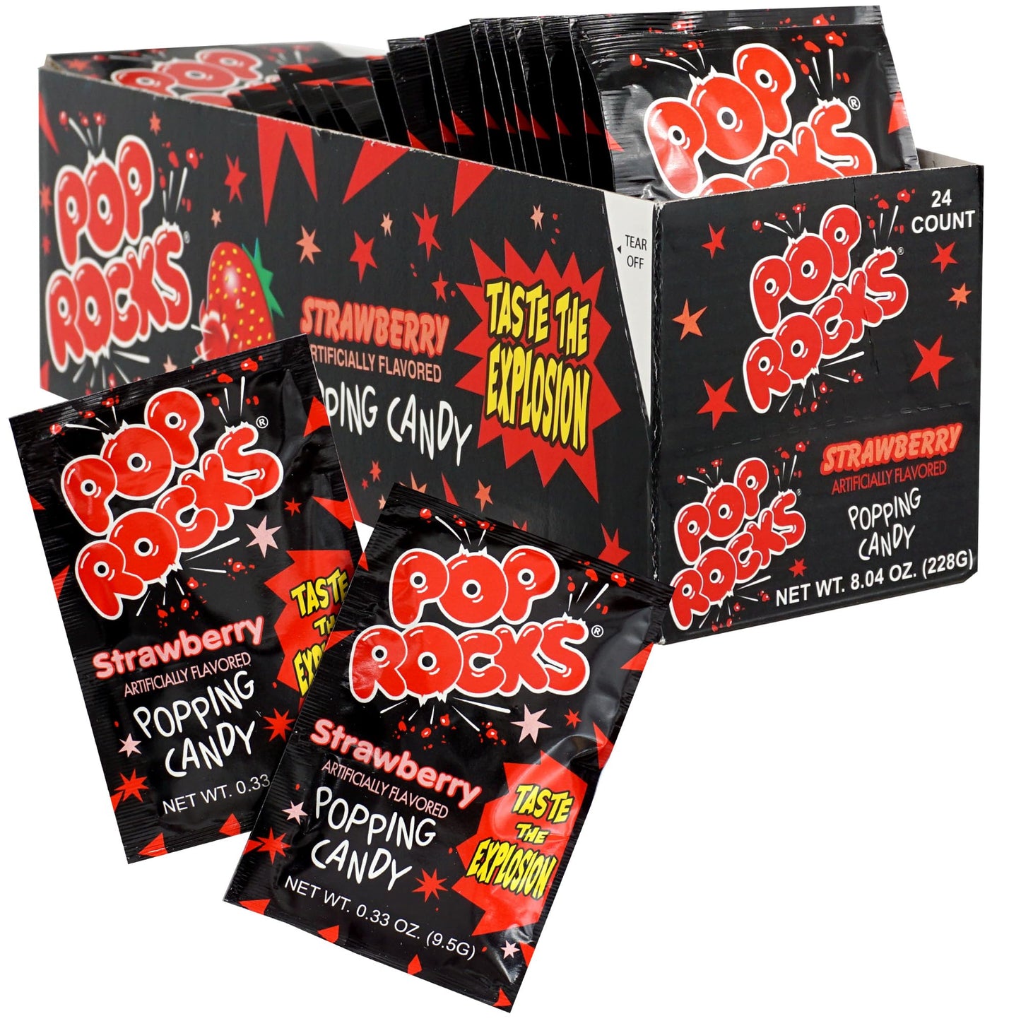 Pop Rocks Strawberry, 24 Pack, Popping Candy, Fun Candy