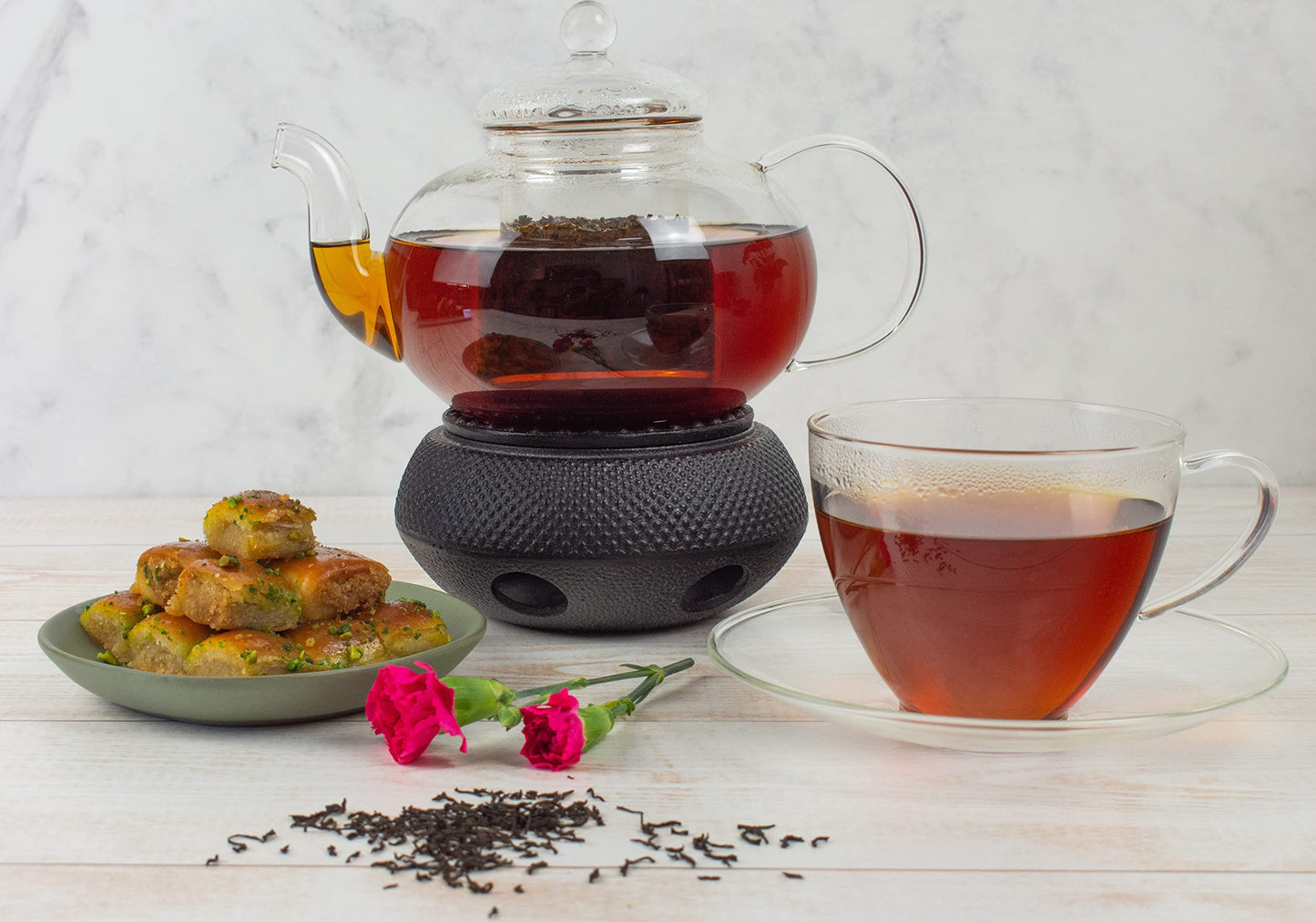 Sadaf Cardamom Tea Loose Leaf Tin 16 Oz - Special Blend Cardamom Ceylon Black Tea - Product Harvested In Sri Lanka
